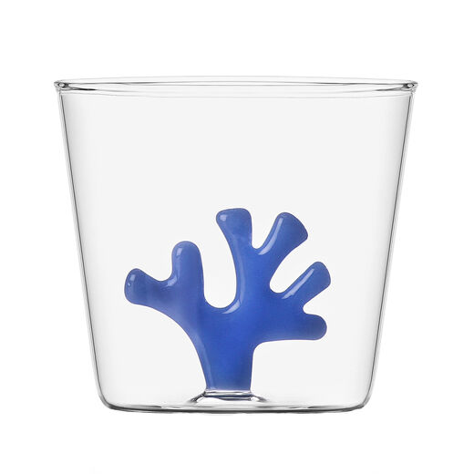 Blue coral tumbler glass by Ichendorf Milano